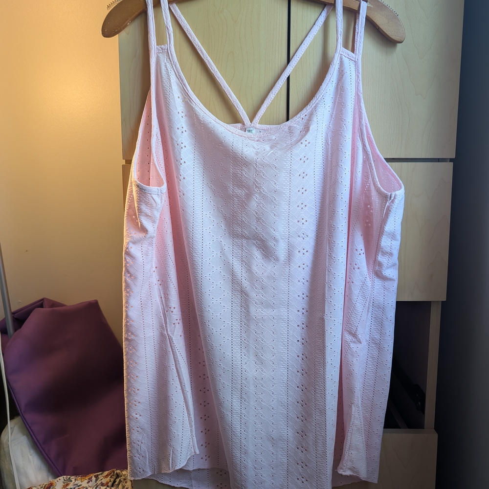 Elegant Pink Eyelet Camisole Top